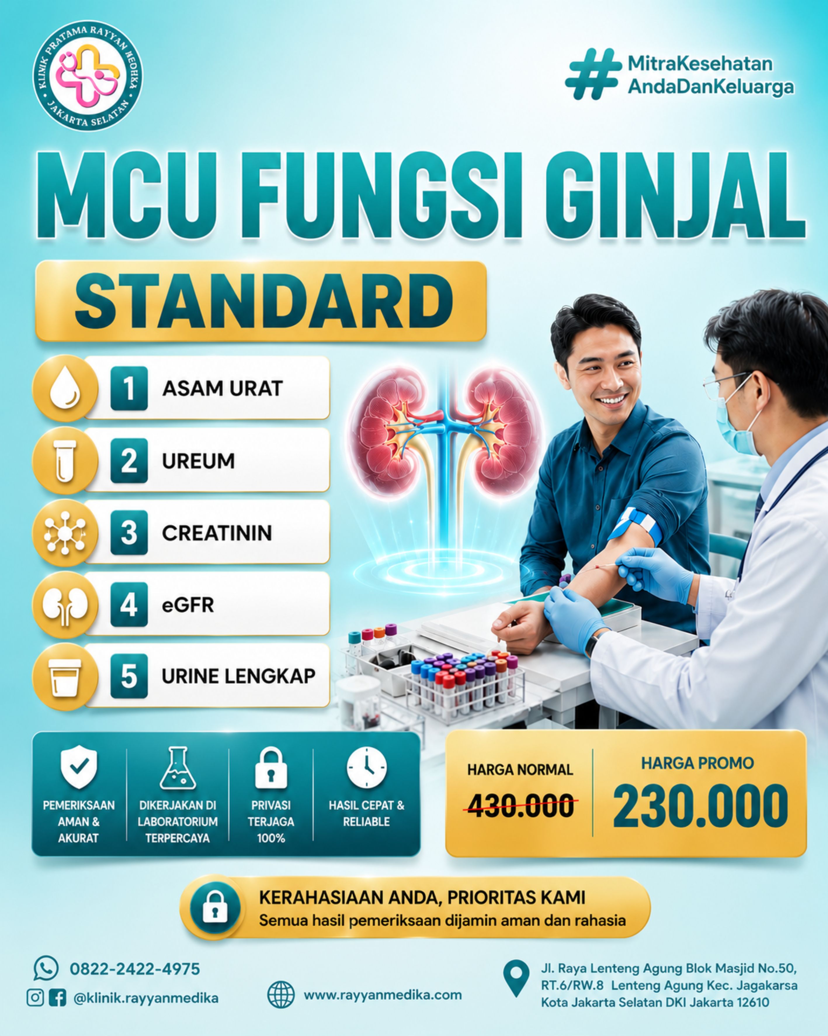 MCU Fungsi Ginjal & MCU Karyawan Jakarta Selatan | Rayyan Medika