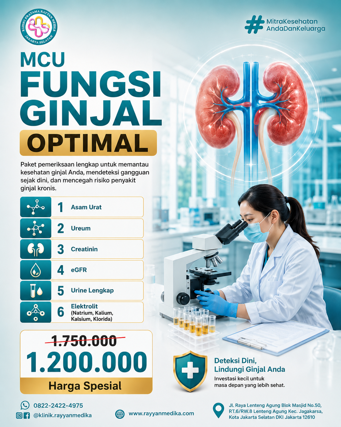 MCU Fungsi Ginjal Optimal di Lenteng Agung | Klinik Rayyan Medika