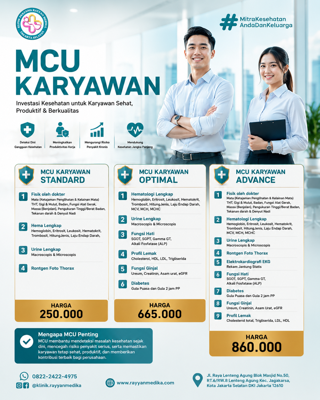 MCU Karyawan Jakarta Selatan & Lenteng Agung | Klinik Rayyan Medika